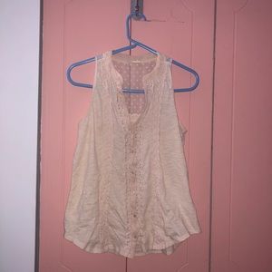 Meadow rue sleeveless button down blouse